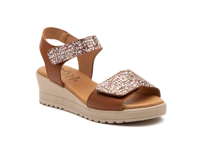 Women's wedge sandals with velcro made in spain model e647 sizes 36 to 41 high style PlatiNum