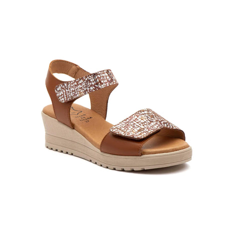 Women's wedge sandals with velcro made in spain model e647 sizes 36 to 41 high style PlatiNum