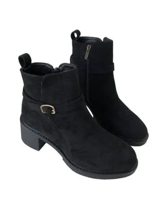 Popcorn country heel buckle ankle boot 13933 - elegance and comfort