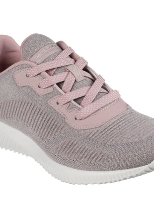 Skechers BOBS Squad Ghost Star - Women's Sneakers with Reflective Mesh Upper, Memory Foam Insole for Comfort, Seamless Design for Reduced Friction, and Flexible Rubber Sole for Traction - Ideal Comfortable Shoes for Daily Use PlatiNum