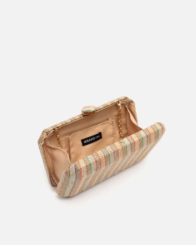 Borsa da festa piccola effetto rafia Nina Raffia / Beach Misako