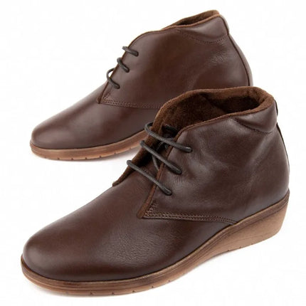 Leather ankle boot with wedge for women. Akila2 leather scrub 104904