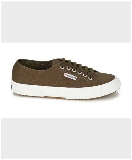 Superga Military Green Sneakers for Women and Men, durable canvas upper, breathable cotton, and vulcanized rubber sole, ideal for casual wear and outdoor activities, comfortable women's shoes. PlatiNum