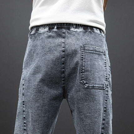 Spring Summer Black Blue Cargo Jeans Men Streetwear Denim Jogger Pants Men Baggy Harem Jean Trousers Plus Size PlatiNum