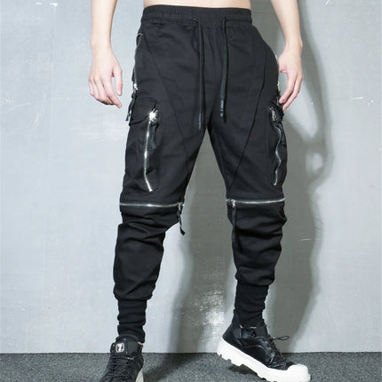 Detachable Black Cargo Pants Men Harajuku Hip Hop Streetwear Multi-Pocket Joggers Trousers Man Elastic Waist Techwear