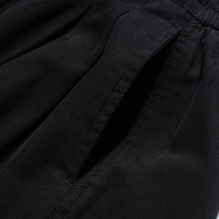 Multi-Pocket Cargo Pants Mens Safari Style Solid Color Pleated Loose Straight-leg Pants Elastic Waist Casual Trousers Men