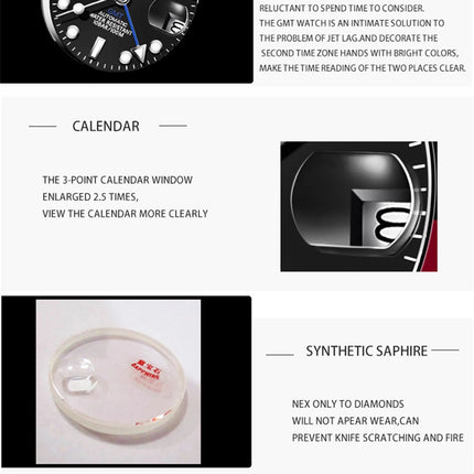 PAGANI DESIGN 2026 40MM Orologio Automatico di Lusso da Uomo GMT con Ghiera in Ceramica, Cinturino Jubilee, Vetro Zaffiro, Impermeabile