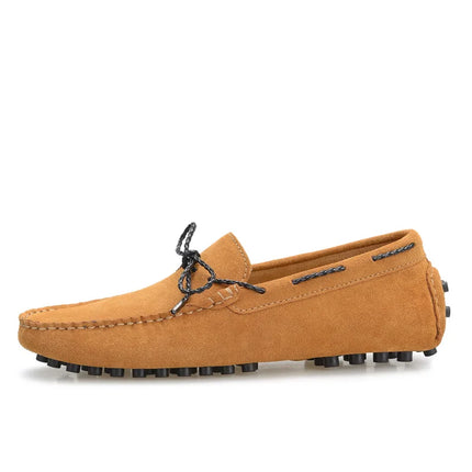 Mocassini da Uomo in Stile Italiano, Scarpe in Pelle Scamosciata, Calzature Comode e Leggere per Guida e Club