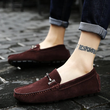 Nuovi uomini scarpe casual moda pelle scamosciata morbida mocassini da uomo mocassini per il tempo libero slip on scarpe da guida da uomo scarpe pigre fatte a mano appartamenti comodi
