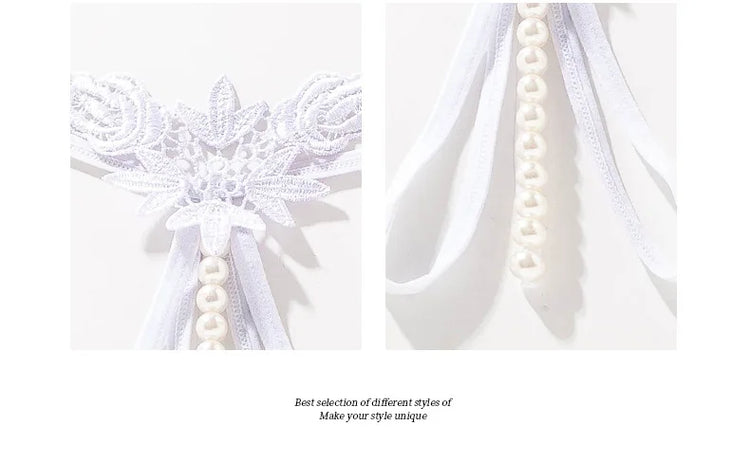 Women Lace Panties Thongs Pearl Pendant Embroidery G-String T-Back Briefs Underwear Hollow Ladies Panties Sexy Lingerie Knickers