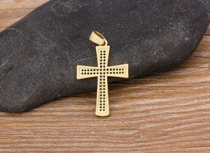 AIBEF Nuova Croce Blu/Viola/Verde Collana di Cristallo Rame Zircone Cubico Collana Girocollo 4 Colori Religione Gioielli Regalo Per La Festa