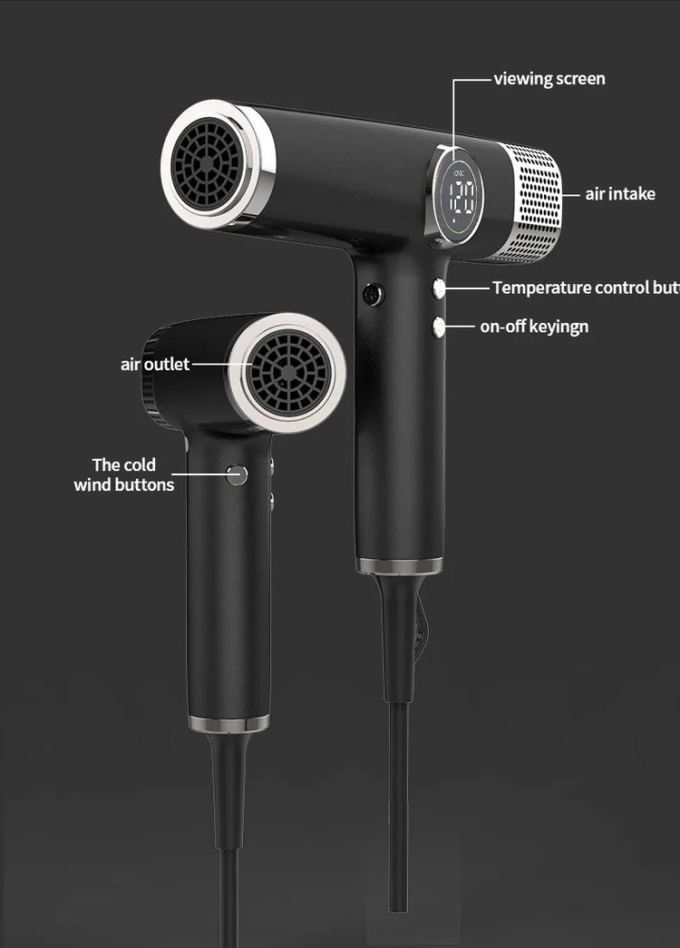 5 In 1 Fast Drying 1800W Low Noise Negative Ionic High-Speed 110000RPM Brushless Motor HairDryer Set with Magnetic Nozzle