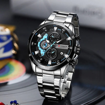CURREN orologio da uomo orologi da uomo al quarzo sportivi di lusso delle migliori marche orologio da polso cronografo impermeabile in acciaio pieno da uomo Relogio Masculino platinumshop