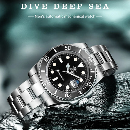 ADDIESDIVE Classic Men's Business and Leisure Quartz Watch 200m Waterproof 316L Stainless Steel Sports Night Light Diving Watch