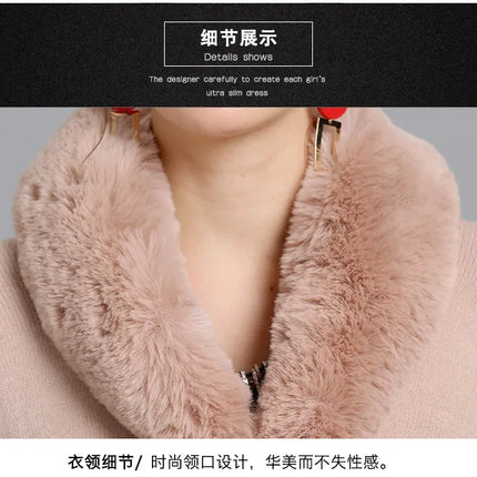 7 Colors Winter Shawl Warm Thick Cappa Coat Two Circle Faux Fox Fur Loose Poncho Cloak With Hat Women Big Pendulum Cardigan Cape