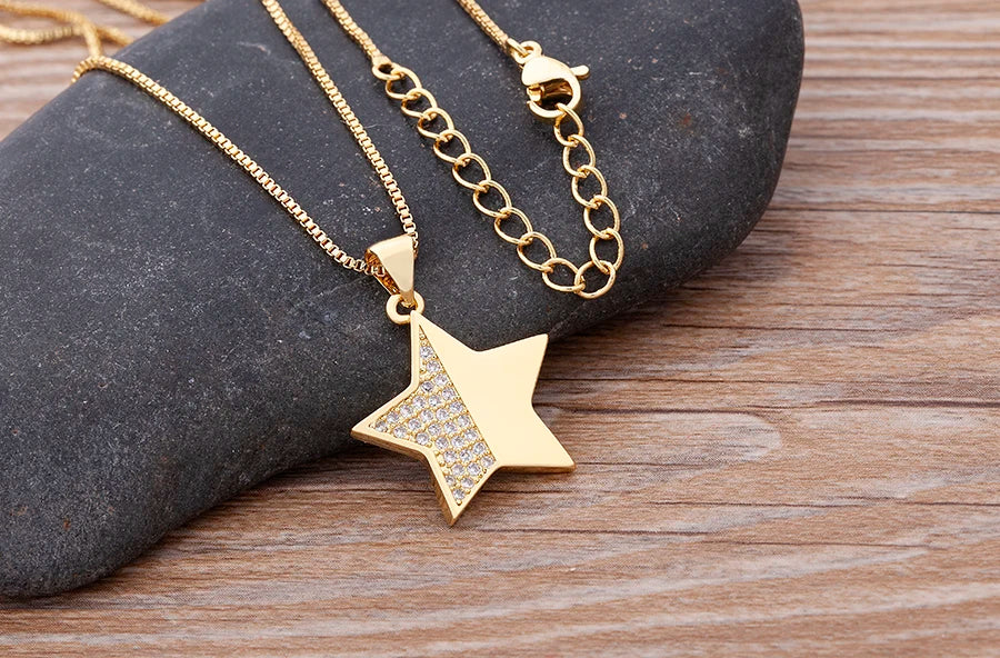 Nidin moda di lusso con zirconi cubici ciondolo a forma di cuore da donna placcato in oro collana a catena di alta qualità regalo per feste di gioielli scintillanti