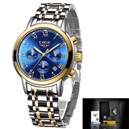 LIGE 2024 nuove donne di moda orologi da donna top brand di lusso creativo bracciale da donna in acciaio orologi orologio impermeabile al quarzo femminile platinumshop