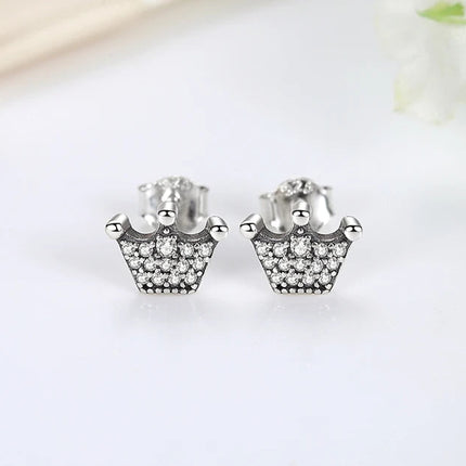 Orecchini Originali in Argento Sterling 925, Modello 2026, a Perno e a Cerchio con Cristalli, per Donna, in Oro Rosa, con Corona, Cuore, Infinito, Ape, Gioielli platinumshop