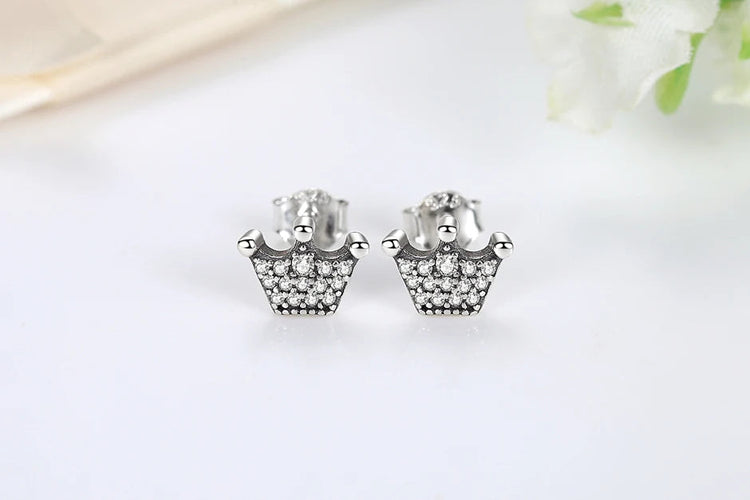 Orecchini Originali in Argento Sterling 925, Modello 2026, a Perno e a Cerchio con Cristalli, per Donna, in Oro Rosa, con Corona, Cuore, Infinito, Ape, Gioielli platinumshop