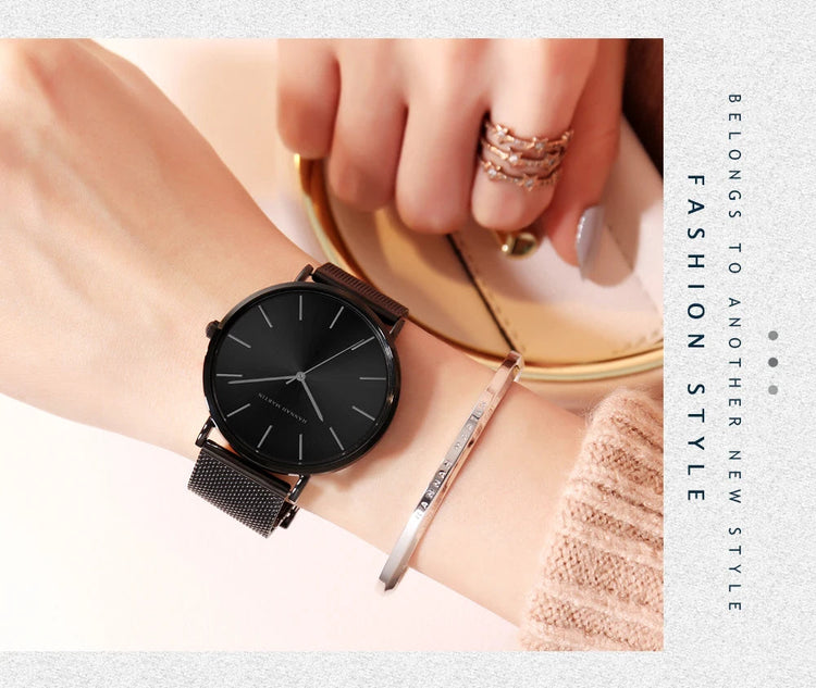 HANNAH MARTIN Movimento al quarzo giapponese in acciaio inossidabile di qualità del marchio Orologio Dropshipping da donna impermeabile da 36 mm in oro rosa completo platinumshop