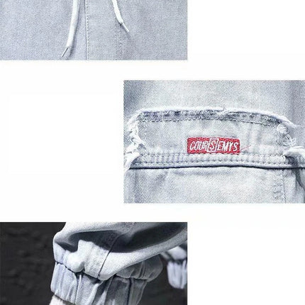 2025 New Streetwear Hip Hop Cargo Pants Men's Jeans Elastic Harun Joggers In Autumn and Spring Men ClothIng PlatiNum