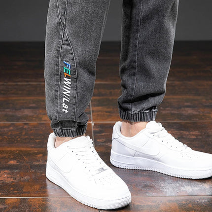 Spring Summer Black Blue Cargo Jeans Men Streetwear Denim Jogger Pants Men Baggy Harem Jean Trousers Plus Size PlatiNum