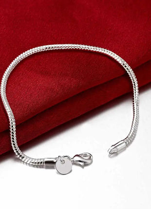 Fine 3MM Catena in osso di serpente Braccialetti in argento sterling 925 Collana Set di gioielli per uomo Donna Marchi di moda Regali di nozze per feste platinumshop