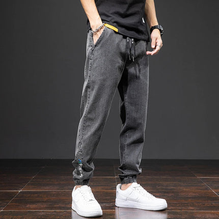 Spring Summer Black Blue Cargo Jeans Men Streetwear Denim Jogger Pants Men Baggy Harem Jean Trousers Plus Size PlatiNum
