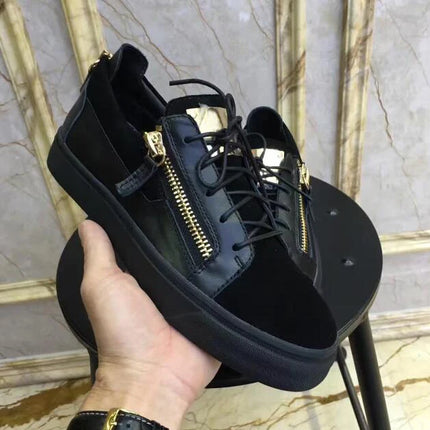 Brand Chentel Flock Leather Spring Men Casual Shoes Party Shoes Men Flats Sneakers Zipper Lace-Up Unisex High Quality Male Black