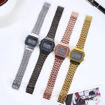 Orologio da donna uomo unisex oro argento nero vintage LED digitale sportivo militare orologi da polso elettronico digitale presente regalo maschile platinumshop