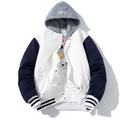Winter Varsity Jacket Men Women Streetwear Basketball Jacket Fashion Casual Thick Parkas Men Korean Patchwork Couple Coat Button