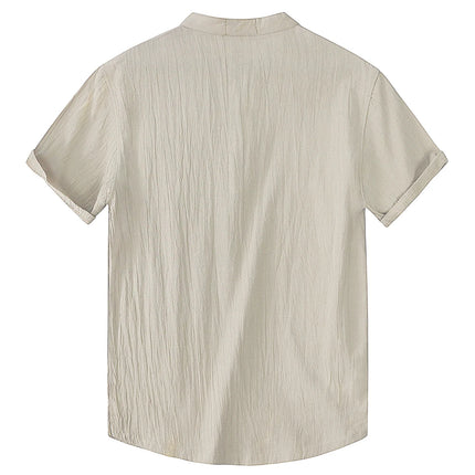 Men's Short-Sleeve T-Shirt New Summer Cotton and Linen Casual T-Shirt for Men LED Breathable Men's Shirt S-3XL