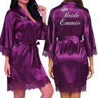 Data personalizzata Nome Kimono in pizzo Abito da donna Matrimonio Sposa Abiti da damigella d'onore Addio al nubilato Preparewear