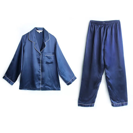 Pigiama di seta di gelso 100% donna estate inverno primavera a maniche lunghe in due pezzi coppia servizio a domicilio pigiama di seta per signora