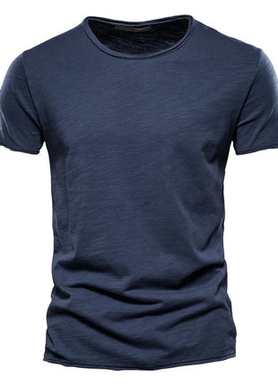T-shirt homme 100% coton Décontracté Doux Fitness Été T-shirts fins Vêtements d'intérieur Homme Col rond Manches courtes T-shirt uni pour homme