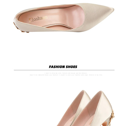 Moda mujer tacones altos bajos de aguja boda/fiesta zapatos de salón de señora primavera/otoño calzado femenino clásico calzado de mujer