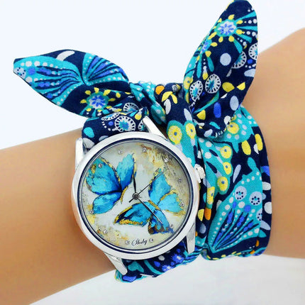 Shsby Nuovo orologio da polso in stoffa da donna Orologio da donna alla moda Orologio al quarzo argento di alta qualità Orologio da ragazza dolce Orologio in tessuto platinumshop