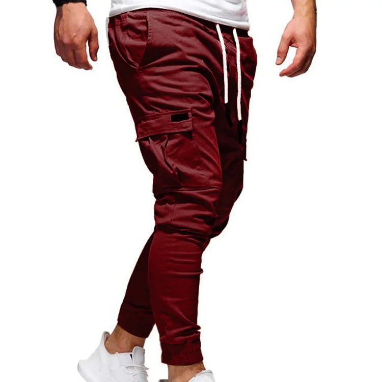 Men's Pants Multi-Pockets Joggers Men Sweatpants 2025 New Casual Solid Cargo Pants Men Oversize Streetwear Pants Men Trousers