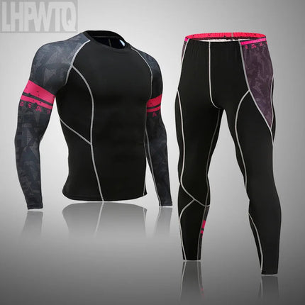 Men's Sports Suit MMA rashgard male Quick drying Sportswear Compression Clothing Fitness Training kit Thermal Underwear leggings PlatiNum