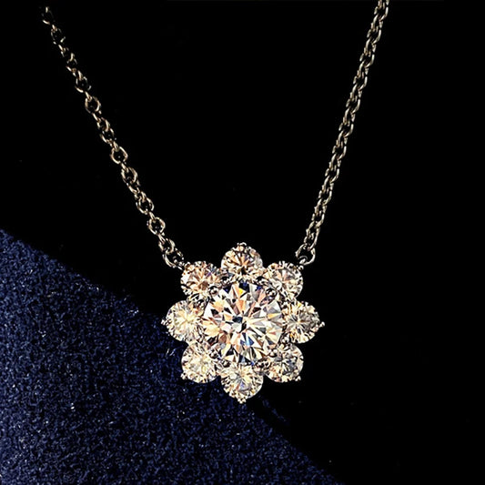 Huitan Luxury Flower collana con AAA Cubic Zirconia Temperament Sweet women's collane Eternity Wedding Jewelry 2021 Trend