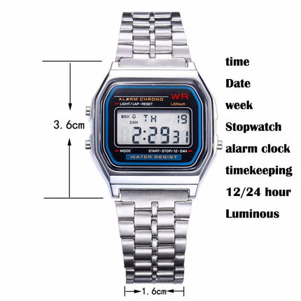 Orologio da donna uomo unisex oro argento nero vintage LED digitale sportivo militare orologi da polso elettronico digitale presente regalo maschile platinumshop