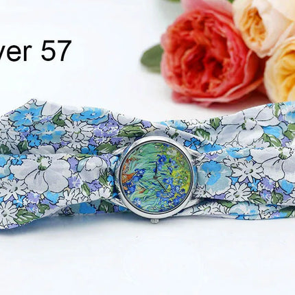 Shsby Nuovo orologio da polso in stoffa da donna Orologio da donna alla moda Orologio al quarzo argento di alta qualità Orologio da ragazza dolce Orologio in tessuto platinumshop