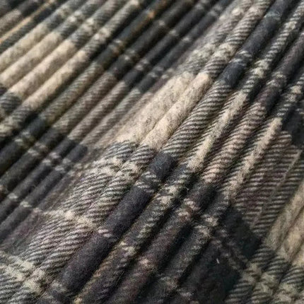 Vintage Wool Pleated Plaid Skirt Women High Waist Plus Size Long Skirt 2022 Autumn Winter Harajuku Female Party Skirt Streetwear PlatiNum