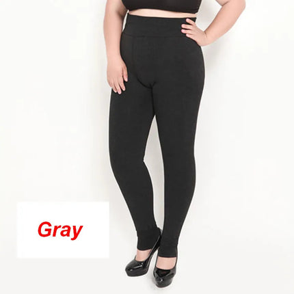 Plus Size 2XL 3XL 5XL Thick Leggings for Winter Super Stretchy Good Elastic 700g Very Warm  Fleece Leggin ouc688 PlatiNum