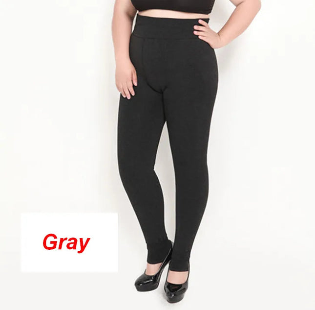 Plus Size 2XL 3XL 5XL Thick Leggings for Winter Super Stretchy Good Elastic 700g Very Warm  Fleece Leggin ouc688 PlatiNum