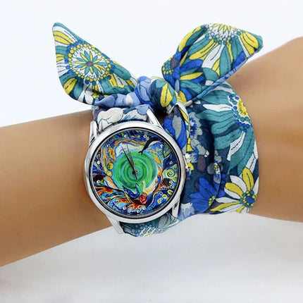 Shsby Nuovo orologio da polso in stoffa da donna Orologio da donna alla moda Orologio al quarzo argento di alta qualità Orologio da ragazza dolce Orologio in tessuto platinumshop