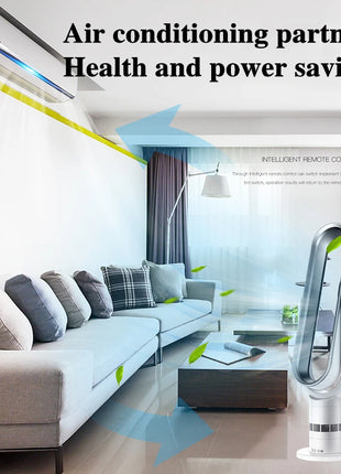 Ventilatore Freddo e Caldo con Telecomando, Senza Pale, 220V, Ultra-silenzioso, Purificatore d'Aria, Alta Qualità, Programmabile 1-9 Ore
