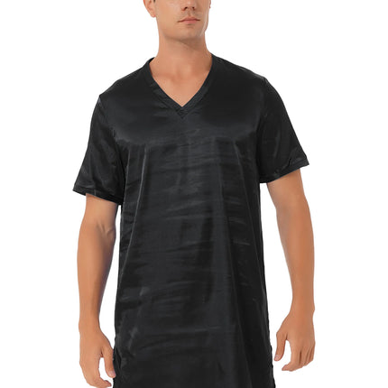 Donna uomo pigiama in raso di seta pigiameria maniche corte camicia da notte Kimono accappatoio abito da notte accappatoio camicia da notte estiva Homewear