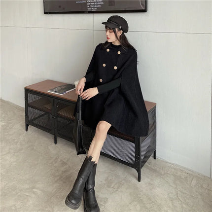 Autumn Winter Plus Size Women Coat Woolen Cloth Cloak Loose Overcoat Female High Quality 2025 Manteau Femme Hiver Oversize