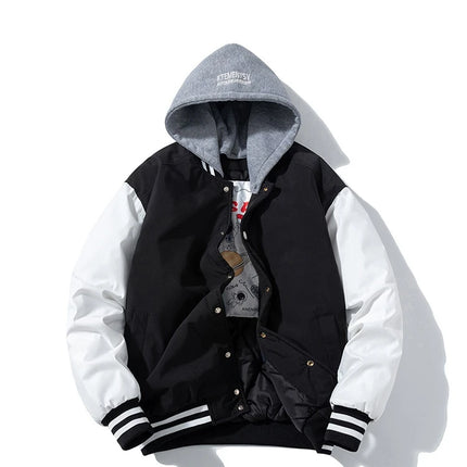 Winter Varsity Jacket Men Women Streetwear Basketball Jacket Fashion Casual Thick Parkas Men Korean Patchwork Couple Coat Button